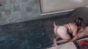 Candid Pool Encounter: My Blonde Step-Sis's Naughty Rendezvous with a Friend